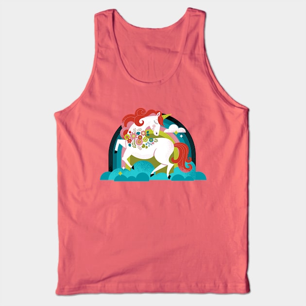 Hipster Unicorn Tank Top by Lucie Rice Illustration and Design, LLC